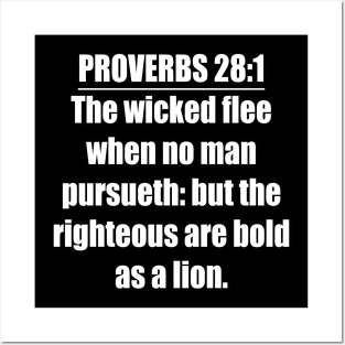 Proverbs 28:1 King James Version Bible Verse Posters and Art